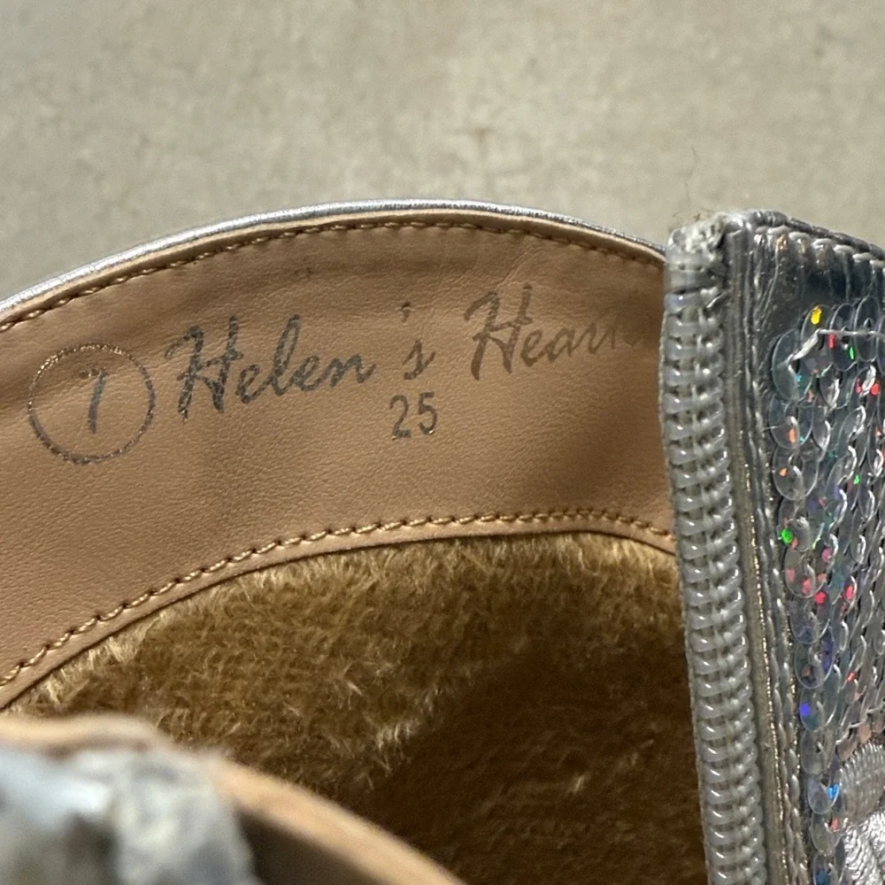 Helen's Heart HELEN'S HEART SHORT SILVER SEQUINS COWBOY BOOTS